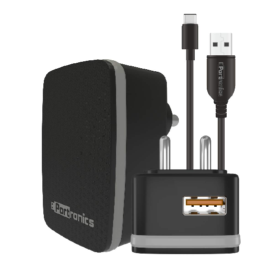 Portronics Adapto 64 POR-1064 3.0A Quick Charger with Single USB Port